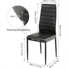 Dining Table And Chairs Set Of 2/4, Folding Round Dining Table With 2 PU Leather Chairs For Dining Room,Kitchen,Living Room - Gray Square Table + 4 Black Striped Chairs - View 4