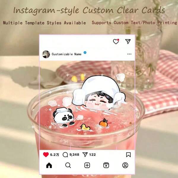 1/3/5 Stücke Individuelle transparente Fotokarten - 3 Zoll Foto Optionen, hochauflösender individueller Druck - inklusive Haustier-Gedenkstücke, Feiertags- & Geburtstagsgeschenke, geeignet für digitale & mobile Fotos, Paarfotos, Weihnachten, Thanksgiving, Geburtstaggeschenke