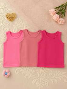 Set Of 3 Baby Girl Tank Tops - 彩色 - 查看 3