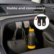 خطاف معدني قوي وعالمي للسيارة لتخزين الأشياء في صندوق القفازات والمقعد الأمامي، منظم صغير مدمج بتصميم مخفي من جلد البولي يوريثان، سهل التركيب، قادر على تحمل أحمال كبيرة للحقائب والأغراض اليومية وإكسسوارات المقعد الخلفي، هدية سيارة مناسبة لجميع المواسم للسائقين والمسافرين وعائلات السيارات، متوفر بثلاثة ألوان، ملائم لعدة طرازات سيارات - متعدد الألوان - مشاهدة 8