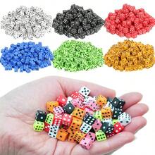 100pcs 8mm Mini Dice Multicolour Available Square Angle Point Dice Party Game Accessories Point Game Props Party Festival Birthday Gift - Multicolor - View 1