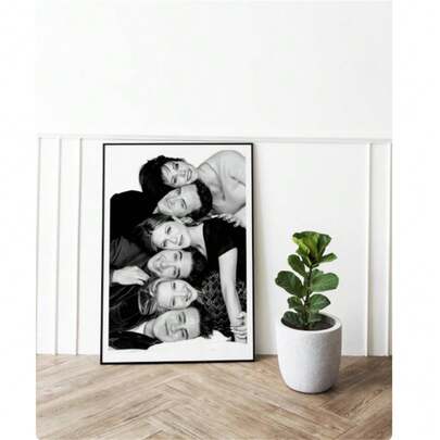 1 adet Siyah Beyaz Friends Posteri, Vintage Estetik Duvar Sanatı, Friends Dizisinden Esinlenilmiş Baskı, Estetik Friends Posteri, Retro Siyah Beyaz Sanat Posterleri Kanvas Tablo Duvar Sanatı Oda Ev Dekorasyonu Çerçevesiz