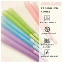 50/100 vorgerollte Zigarettenpapiere mit Füllvorrichtung, 5 Farben, extra groß 110mm mit spitzem vorgerolltem Kegel, langsam brennend, leicht zu füllende Raucherzubehör, Tabakzubehör, Papier, Geburtstagsgeschenk, Geschenk zu Feiertagen, Valentinstag Geschenk