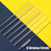 4/6/10pcs Transparent Tritan Straws,30cm/11.81in Length, 1cm/0.39in Diameter,Straight Drinking Straws For Vacuum Tumbler Themos Cup Bottle,Comes With Straw Brush,Compatible With Stanley