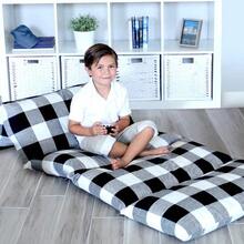 Car Inflatable BedButterfly Craze - Funda de almohada de piso funda de colchón para tumbona negro/blanco tamaño queen acogedora solución de asiento para niños y adultos cojín reclinable para lectura hora deCar Inflatable Bed - ReinaNegroBlanco - Ver 1