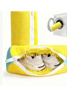 Durable Shoe Washing Bag, Suitable For All Shoe Types - Sturdy Polyester Zipper Seal, Inner Plush Lining, Reusable, Perfect For Sports Shoes, Casual Shoes And Casual Shoes