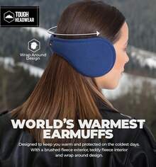 Warm Winter Ear Muffs For Men Women, Earmuffs Behind The Head, Fleece Ear Warmers, Ear Covers For Cold Weather,26339479 - 藏蓝色 - 查看 2