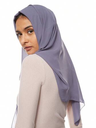 1 st. klassisk enfärgad hijab-huvudduk för kvinnor, 3 olika bärmetoder, mångsidig och praktisk, mjukt och hudvänligt tyg, lämplig för dagligt bruk
