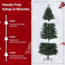 5-9 ft Realistischer Künstlicher Weihnachtsbaum – Premium PE/PVC-Material, Dichte Nadeln, Stabiler Metallständer, Schnelle Montage, Ideal Für Festliche Deko