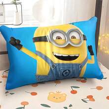 1pc Minions Cartoon Animation Cushion Cover, Anime Style Decorative Pillow Cover, Suitable For Bedroom, Sofa, Car And Home Decor, Living Room Pillow, Beautiful Modern Cushion Cover, Cute Room Decor, Fun Pillow, Sofa Cushion Cover, Car Pillow Cover, Playful Home Decor, Cartoon Design, Machine Washable, Zipper Closure, Stylish Home Textiles, No Inner Filling
