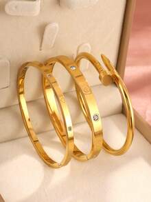 3 قطع مجموعة أساور من الفولاذ المقاوم للصدأ المطلي بالذهب عيار 18 قيراط بتصميم قلب، مع 21 سم سوار من الخرز الزجاجي على شكل قلب، مجموعة مجوهرات أساور أنيقة للنساء، مناسبة للارتداء اليومي والهدايا