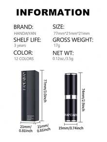 HANDAIYAN Matte Moisturizing Lipstick, Velvet Lipstick, Music Festival Makeup, Party & Travel Portable, 3.5g Net Content, Back To School, Face Painting, Cosmetics, Suitable For Women, Suitable For Winter/Spring, Fashion Styling, Suitable For Birthday/Valentine's Day/Mother's Day Gifts, Essential For Carnival Parties, Best Color Selection - Chic - View 11