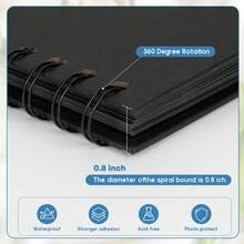 8英寸 x 8英寸现代新娘信件剪贴簿，新娘信件剪贴簿婚礼纪念册，空白页新娘DIY剪贴簿留言簿，配珍珠贴纸、蝴蝶结、金属字母贴纸 - 黑色 - 查看 4