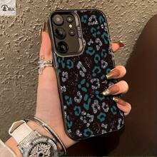Diseño de patrón de leopardo verde y plateado adecuado para  Galaxy S25ULTRA, S24PLUS, S23FE, S21PRO, S22, S20+, A03S, A05S, A14, A31, A53, A34, A10, A04E, M04, A33, A35, A55, A72, A71, A70, A22, A16, A06, A20S, A54 Funda especial para teléfono , anti-suciedad, a la moda, moderna, colorida plateada IMD - Colores mixtos - Ver 7