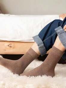 4只/7只/10只装中筒袜，加厚保暖长袜，冬季保暖长筒毛巾袜