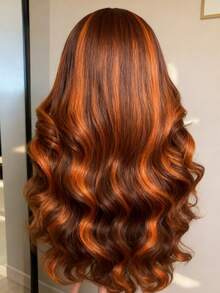 Body Wave Lace Front Wigs Human Hair With Baby Hair 250 Density Highlight Ginger Brown Wig Human Hair Glueless Wig For Women 13x4 Hd Transparent Body Wave Wig Human Hair Pre Plucked Bleached Knots Women Brazilian Virgin 250 Density Brown Colored Human Hair Wig Natural Hairline - Nổi bật & Piano - Xem 7