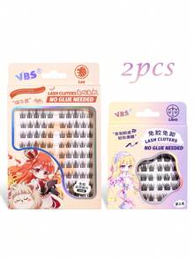 136pcs Glue-Free Segmented False Eyelashes, VBS Constellation Series Glue-Free Removable Eyelash Clusters, Leo + Libra Combination, Natural & Lengthening, Sweet & Gentle Styles, Cartoon Eye Makeup, Detailed Curled Lashes, Lash Extension Level Eyelash Set, Suitable For Daily Wear, Beauty Influencers, Dates - Black - View 9