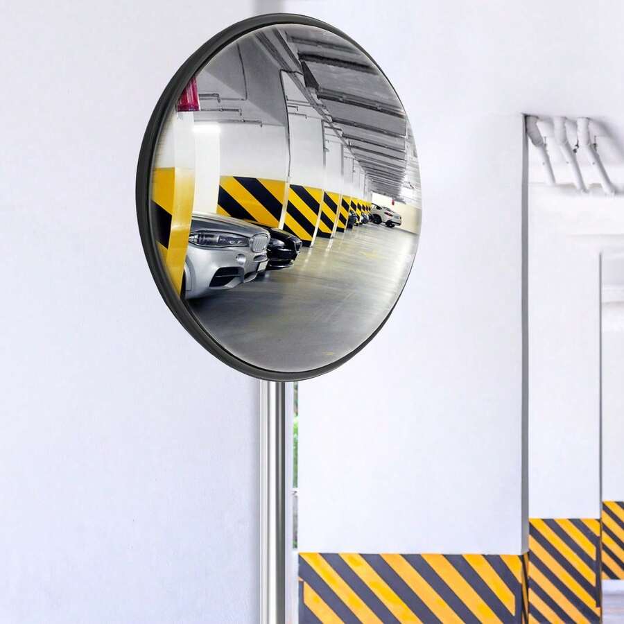 18 Inch Convex Security Mirror Wide Angle Round Traffic Mirror For Indoor Outdoor Use, Garage, Warehouse, Parking Lot - màu đen - Xem 1