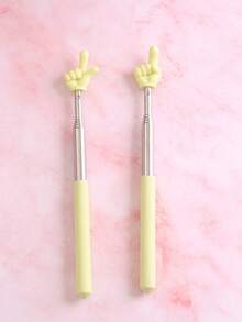 1支可调节不锈钢阅读指示棒，教学指示棒，导杆，适用于教师、家长、办公室、学校、绘画、荧光笔、文具、教育用品、家庭教育（颜色随机）