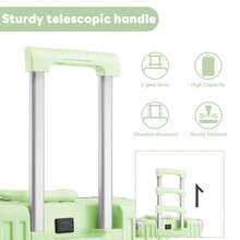 20-Inch Suitcase With Rotatable Wheels - Lightweight ABS Material, TSA Lock, Aluminum Alloy Telescopic Handle. Modern Travel Luggage, Durable And Fashionable Design, Suitable For Airports, Business Trips And Vacations, Airport, Fashionable Suitcase - 綠色 - 查看 6