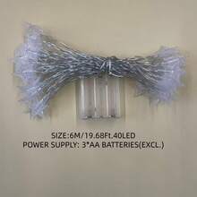 1个装 10/20/30/30/40/80颗灯珠 1.5/3/3/4.5/6/10米 星形泡泡球卧室装饰 生日派对室内氛围 LED灯 婚礼派对节日装饰礼物 小礼品 彩色闪光串灯 电池盒 斋月 节日灯饰