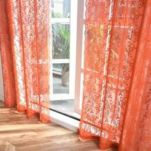 Lace Curtains 84 Inches Long - Rustic Branch Leaf Floral Patterned Ivory Sheer Lace Curtains For Living Room, Scalloped Macrame Country Sheer Curtain 2 Panels, 52 X 84 Inch, Cream/Ivory - 亮橙色 - 查看 3