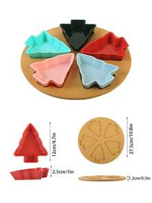 Taca dzielona w kształcie choinki – materiał plastikowy – wielokrotnego użytku plastikowa wielofunkcyjna taca do prezentacji przekąsek, deserów i słodyczy, idealna na przyjęcia świąteczne, spotkania rodzinne i imprezy biurowe – trwała i łatwa w czyszczeniu taca do serwowania na przyjęcia, idealna taca w kształcie choinki