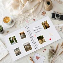 8" X 8" Modern Bride's Letter Scrapbook, Bridal Letter Scrapbook Wedding Keepsake Album, Blank Pages Bride DIY Scrapbook Guest Book With Pearl Stickers, Bows, And Metal Letter Stickers - White - View 7