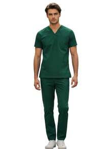 SOULMATE Pijama Quirúrgica Hombre Boston - Verde Oscuro - Ver 2