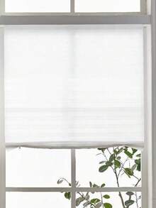 1pc Pleated Curtain, Easy To Install Without Drilling, Suitable For Office, Kitchen, Bedroom And More Scenes, Comes With Double-Sided Tape Clips, Hook And Loop And Other Accessories - White - View 4