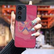Funda de Teléfono con Diseño de Mariposa Rosa para Samsung Galaxy S25 Ultra/S24 PLUS/S23+/S22/S21 Series, Características de Absorción de Impactos, Antideslizante, Ligera, Hecha de TPU de Alta Calidad - Colores mixtos - Ver 6