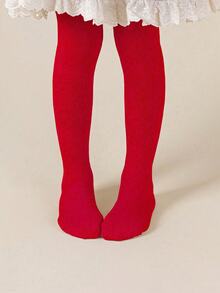 3 Pairs Girls' Solid Color Leggings, Suitable For Everyday Wear - Multicolor - View 6