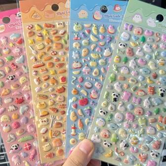 Kids 3D Embossed Stickers, Foam Stickers With Cat Design, DIY Scrapbooking, Decorative Stickers For Water Bottles, Phone Cases, Notebooks, Suitable For Girls And Boys