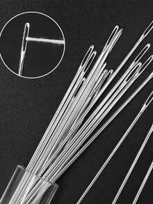 一套（18 件）家用大眼缝纫针，手缝针，手缝衣服针，手绣针，缝被子针，长针，大孔针，细针 - 彩色 - 查看 3