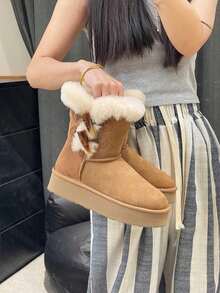 Men Snow Boots - Antelope Brown Upgraded Mid-calf Boots - View 6