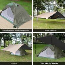 Lona para hamaca (300 x 300 cm),lona para acampar,mochila multifuncional para acampar al aire libre,,fácil de instalar,tela Oxford encriptada impermeable 210D,elementos esenciales para equipos al aire - 1 - Ver 5