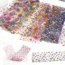 300Pcs Flowers Nail Foil, Holographic Nail Art Foil Flower Transfer Foils Paper 3D Floral Nails Stickers Fingernail Wraps Decals Manicure Design Kit Nails Decoration - No1 - 查看 3