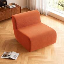 Compressed Lazy Sofa In A Box, Boneless Couch Comfy Single Corduroy Sofa Chairs For Living Room, Bedroom ,Office, Apartment, No Assembly Required - 橘色 - 查看 2