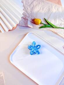 6 Colorful Electroplated Plumeria-Shaped Hair Clips, Hair Claw, Fresh And Sweet Style, Fashionable Hair Accessories For Girls, Versatile Fashion Hair Clutch - 6pcs - View 3