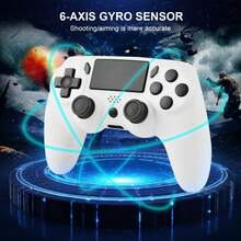 GAMINJA P47 Wireless Controller, Compatible With P4/P4 Slim/P4 Pro/PC, Dual Vibration, Speaker, 6-Axis Gyroscope, Headphone Jack, Touchpad - Multicolor - View 5