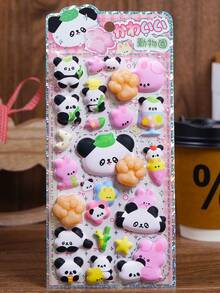 3D Cute Animal Panda, Rabbit And Cat Paw Foam Stickers, Stress Relief Stickers, Decorative Stickers, Suitable For Water Bottles, Keyboards, Tables, Children's Rewards, 3D Scrapbooking Sticker Toys