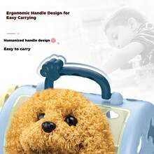 一套可爱的幼犬角色扮演玩具，亲子互动电动毛绒宠物角色扮演娃娃套装 - 儿童兽医，换装喂食游戏，互动幼犬护理套装，含听诊器、服装和食物道具，适合男孩女孩的生日/圣诞节/万圣节礼物 - 多色寵物狗籠 - 查看 5