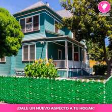 Muro Verde Artificial de 1m x 3m| Alta Realidad y Calidad Premium Planta Barrera Cerca Artificial Enredadera - Verde/Hoja - Ver 4