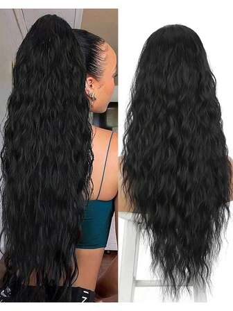 Ponytail Extension, 26" Claw Clip Ponytail Extension For Women Long Wavy Pony Tails Hair Extensions Fluffy Natural Looking Synthetic Clip In Ponytail Hairpiece For Daily Use