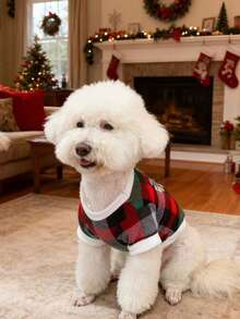 1 قطعة ملابس عيد الميلاد للكلاب والقطط الصغيرة، كنزة صوفية من الفليس والشيربا بطبعة قصب السكر، ملابس علوية أليف للأعياد للجراء والسلالات الصغيرة. ملابس عيد الميلاد للكلاب والقطط. إكسسوار عيد الميلاد للحيوانات الأليفة