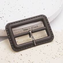 10pcs/Set Japanese Style Buckle, High-End Coat/Jacket Rectangular Waist Belt Buckle, Faux Leather 3-Prong Adjustable Buckle, Black & Coffee, All Season