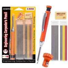 Metalowy ołówek stolarski z długą główką i głębokim otworem. Profesjonalny długopis stolarski. Szybkoschnący ołówek. Wkład 2,8 mm. Nadaje się do projektowania dekoracji stolarskich. To najlepszy prezent dla projektantów dekoracji stolarskich! Artykuły papiernicze dla uczniów.