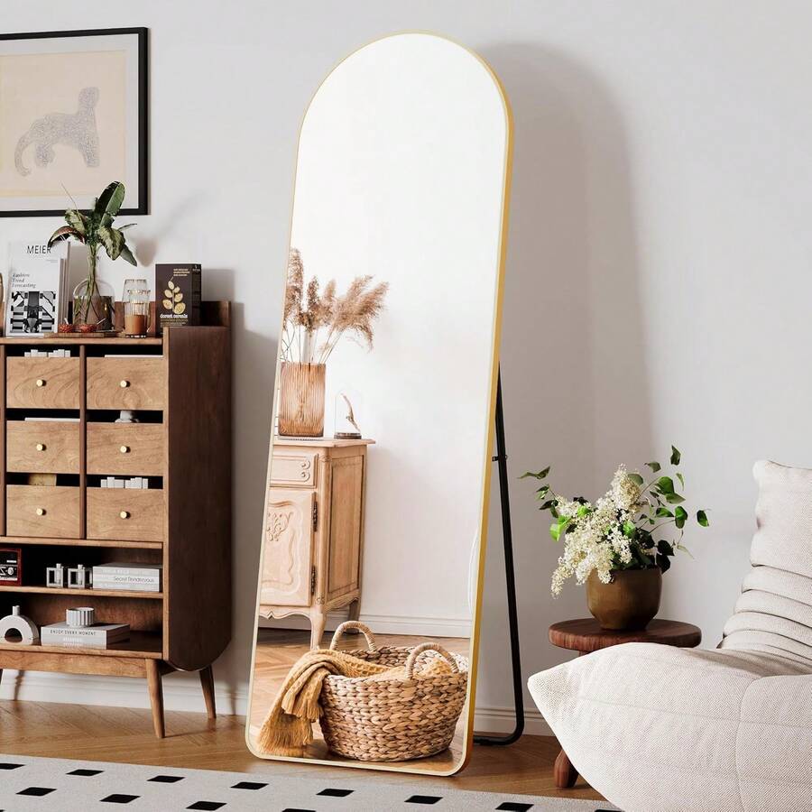 Full Length Mirror,Free Standing Floor Mirror,Wall Mirror,Makeup Mirror With Aluminium Frame 150x50cm