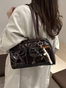 1 chiếc túi tote cổ điển tối giản có khóa kéo, trang trí bằng các ngăn nhỏ, hai quai xách, phù hợp cho nữ giới sử dụng hàng ngày khi đi làm và dạo phố. - Cà phê - Xem 5