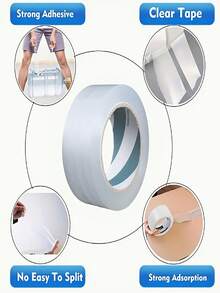 1 Roll, Clear Packing Tape 76 Yards, Super Sticky, Suitable For Christmas Gift Wrapping, Moving, Office, Handmade - Transparent - View 5